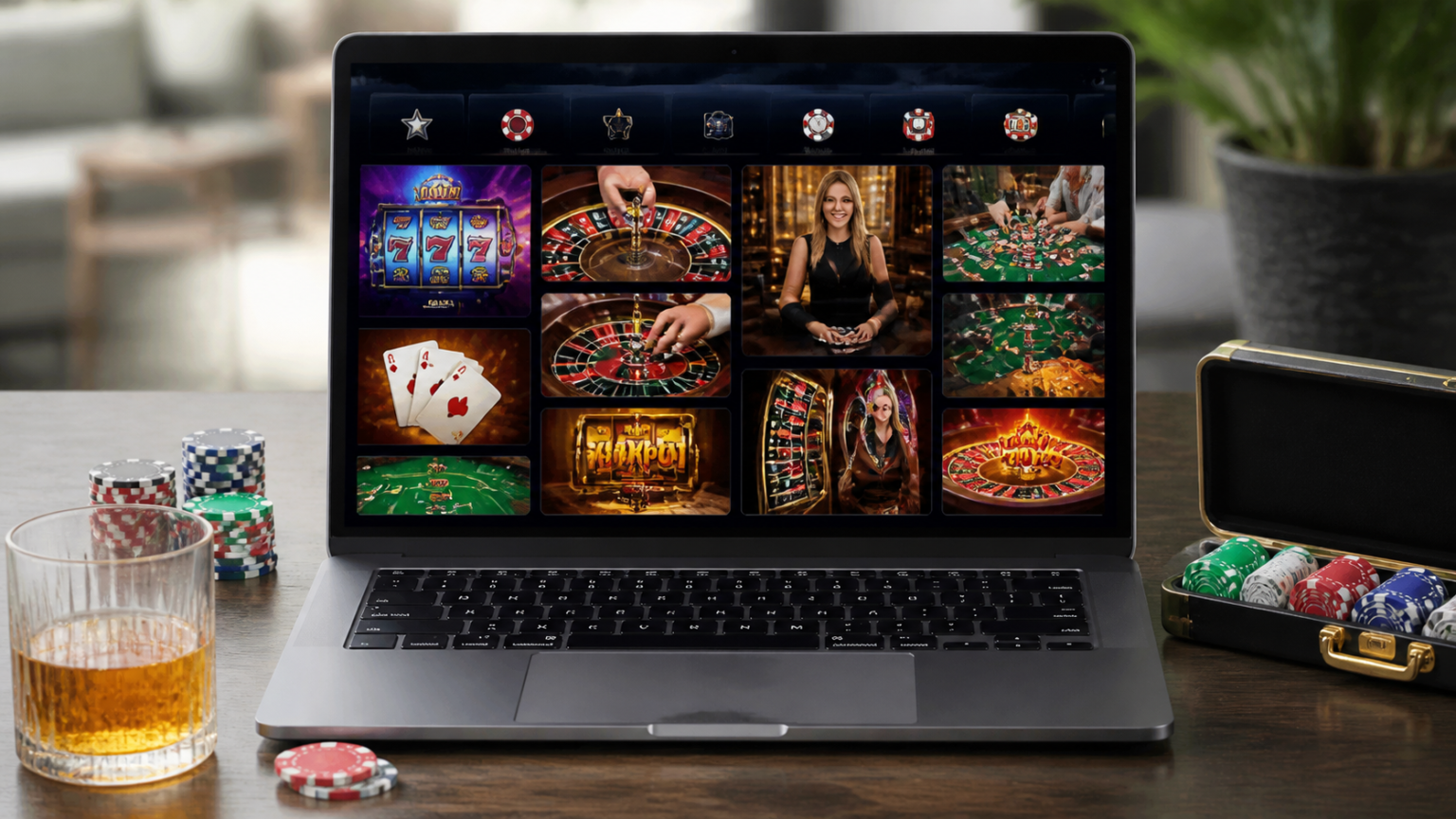 How to compare casino features without getting distracted: best online casino sites singapore Online casino site displayed on a laptop with casino game tiles