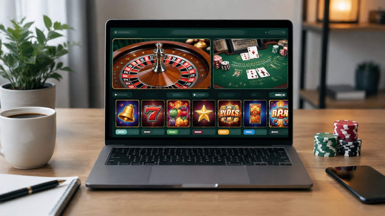 How to Compare top online casinos Beyond the Rankings Laptop displaying an online casino lobby with roulette, blackjack, and slot games